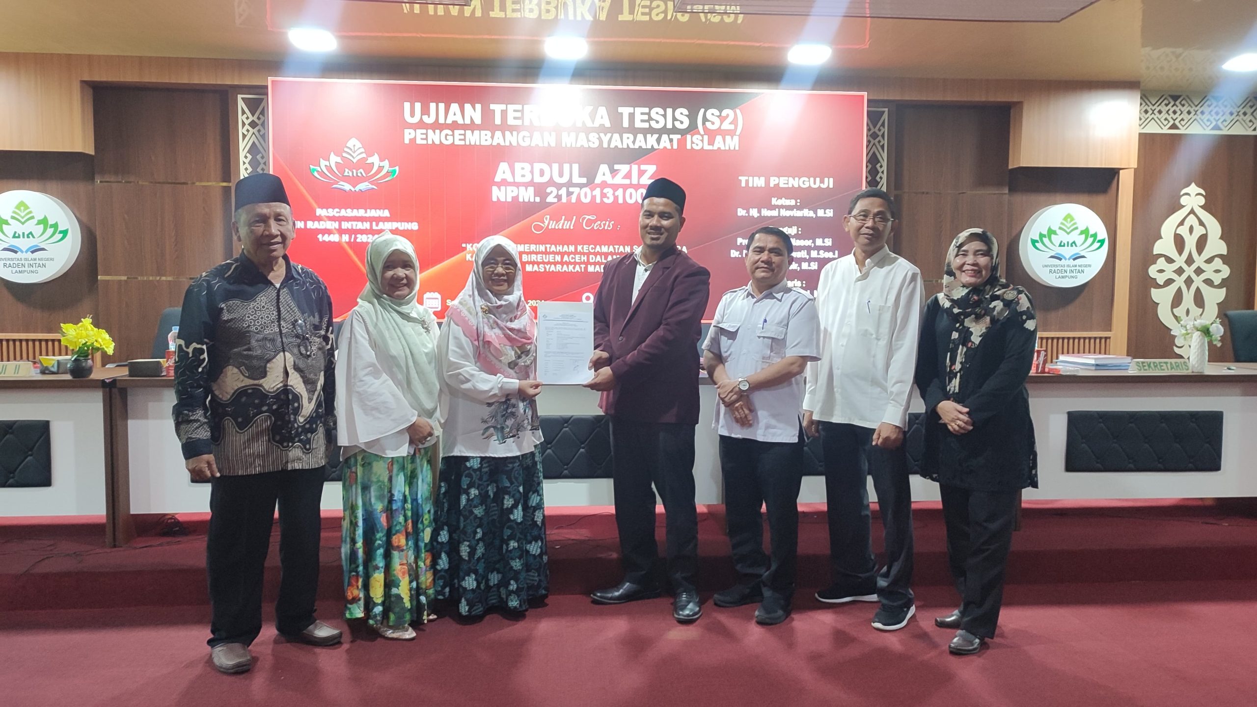 UIN Raden Intan Lampung Kukuhkan Tgk. Abdul Aziz Sebagai Magister